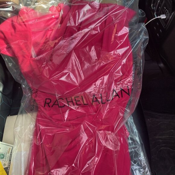 SALE NWT Rachel Allan 50041 Jersey Homecoming Dress Magenta Size 12 - Picture 7 of 8